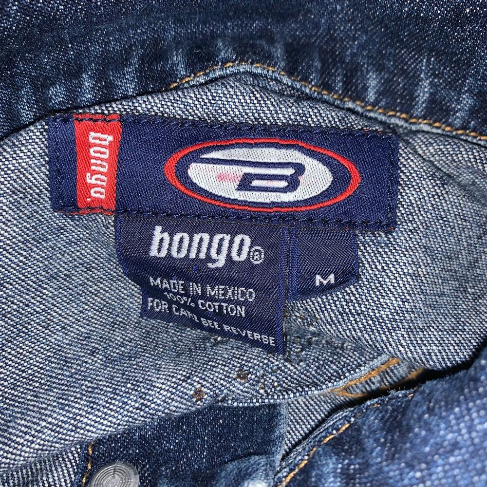 Vintage Bongo Denim Jean Jacket Stone Embellished Junior sz Med - Picture 4 of 11